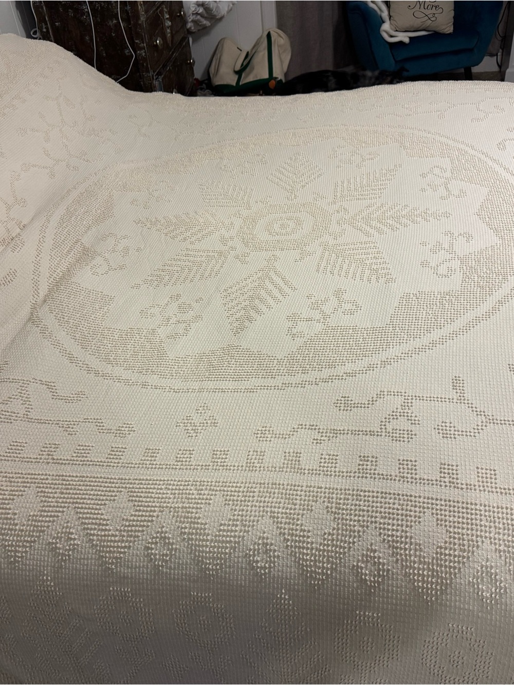 Maine Heritage Weavers Vintage Cream/ Ivory New England King size Bedspread